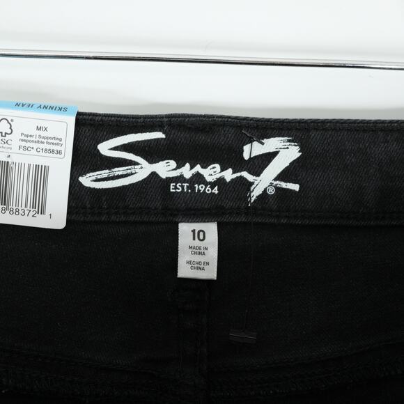 Seven7 Skinny Jeans Womens 10 (32x28.5) Black High Rise Stretch Denim Tight Pant - Picture 7 of 12